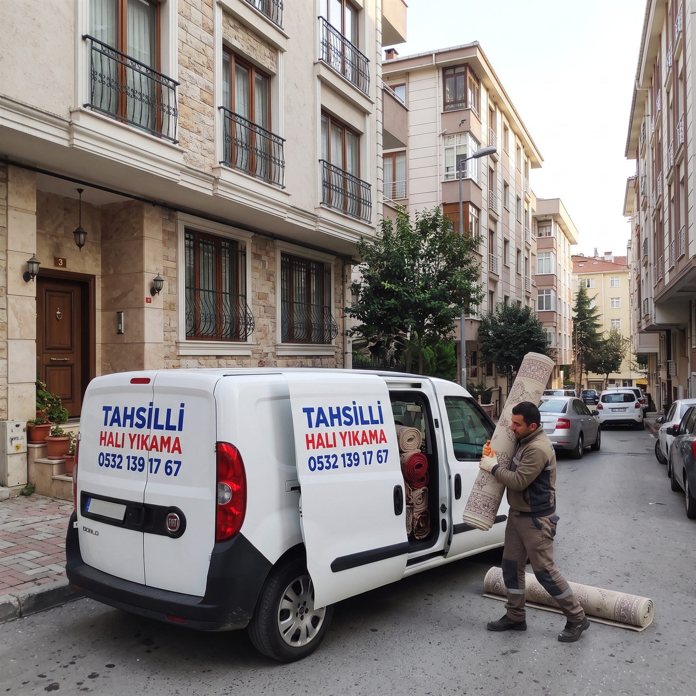 Temiz halıların Tahsilli Halı Yıkama aracıyla adrese teslimi