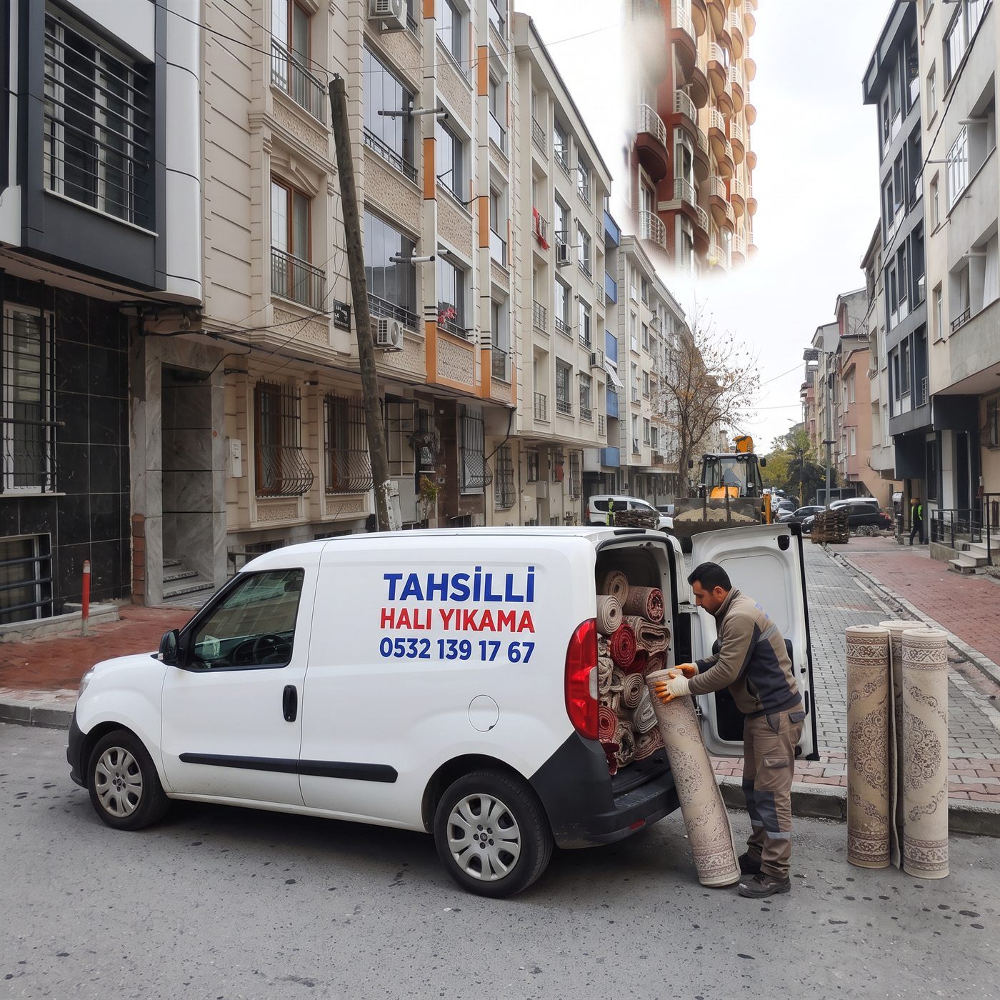 Tahsilli Halı Yıkama servis aracıyla Esenyurt'ta adresten halı alımı